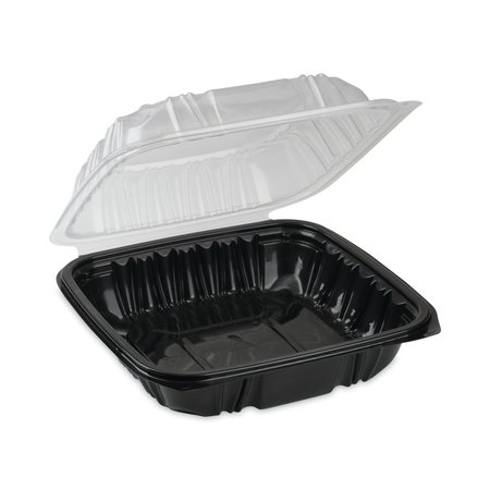 Pactiv EarthChoice Hinge-Lid Takeout Container, 1-Cmp, 28oz, 7.5x7.5x3, PK150 PK DC757100B000